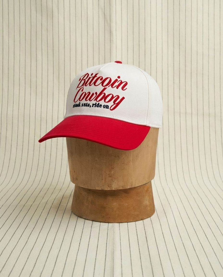 Bitcoin Cowboy - Western Signal Red/Bone