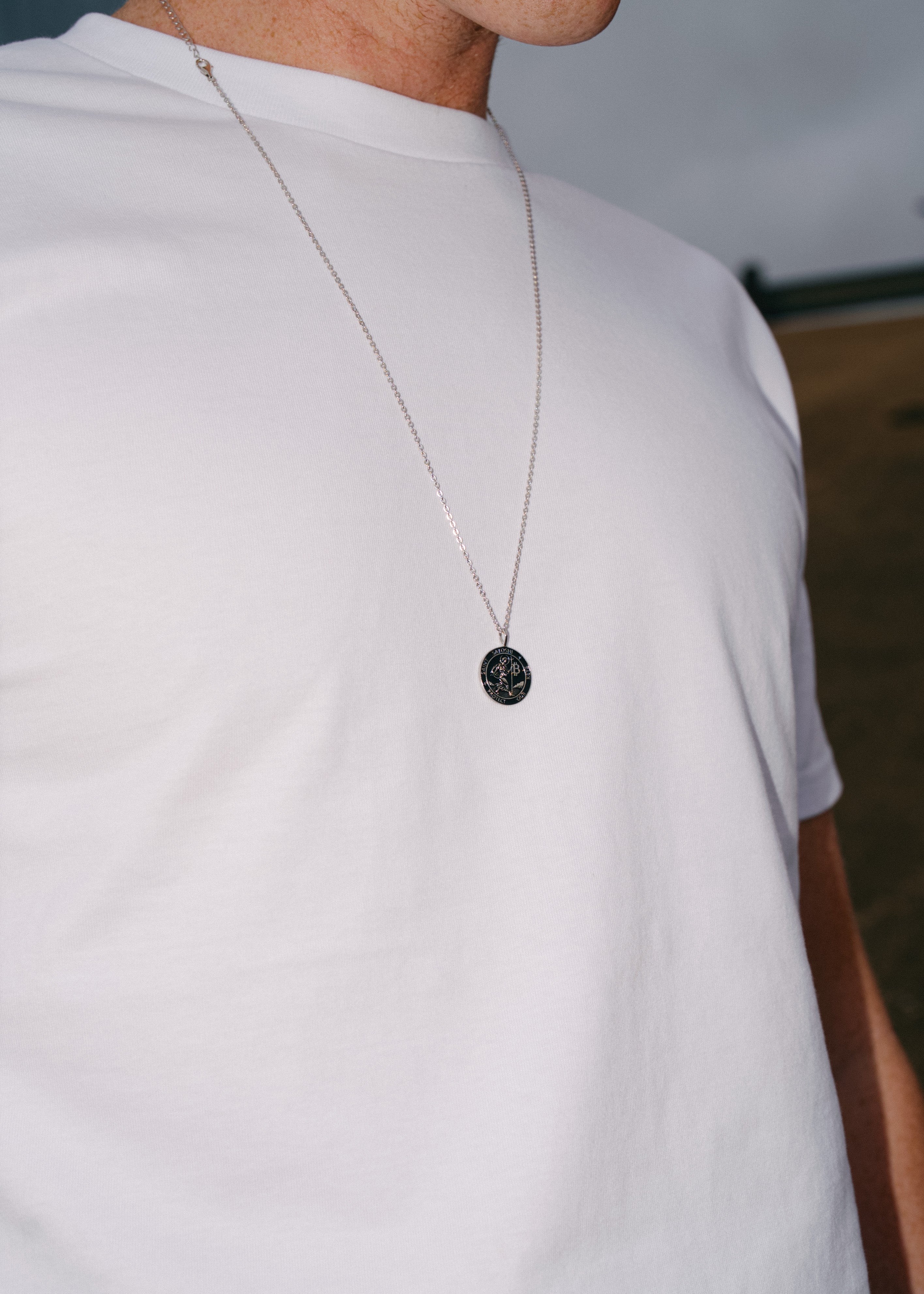 Saint Satoshi Pendant — Obsidian Edition