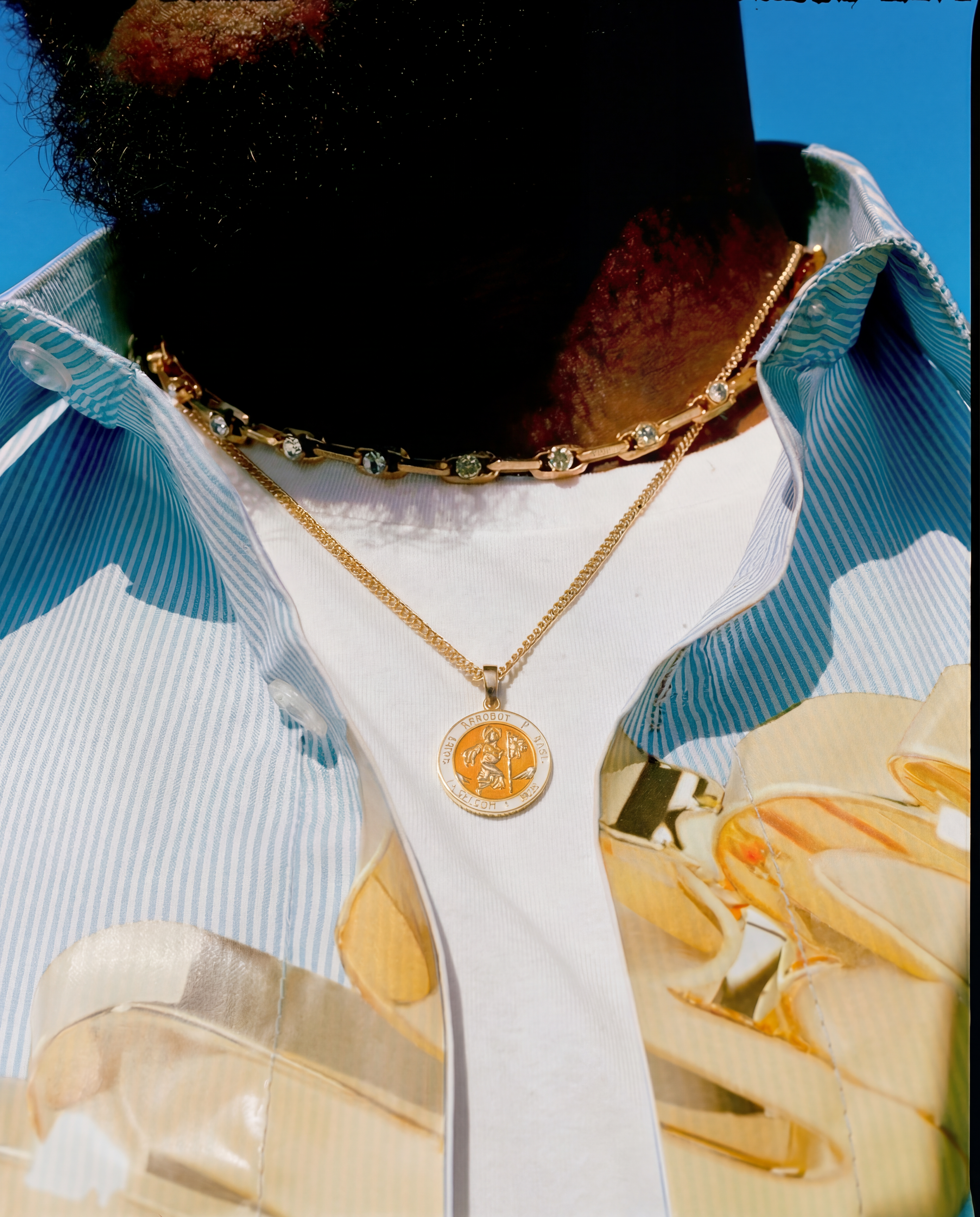 Saint Satoshi Pendant — Genesis Orange