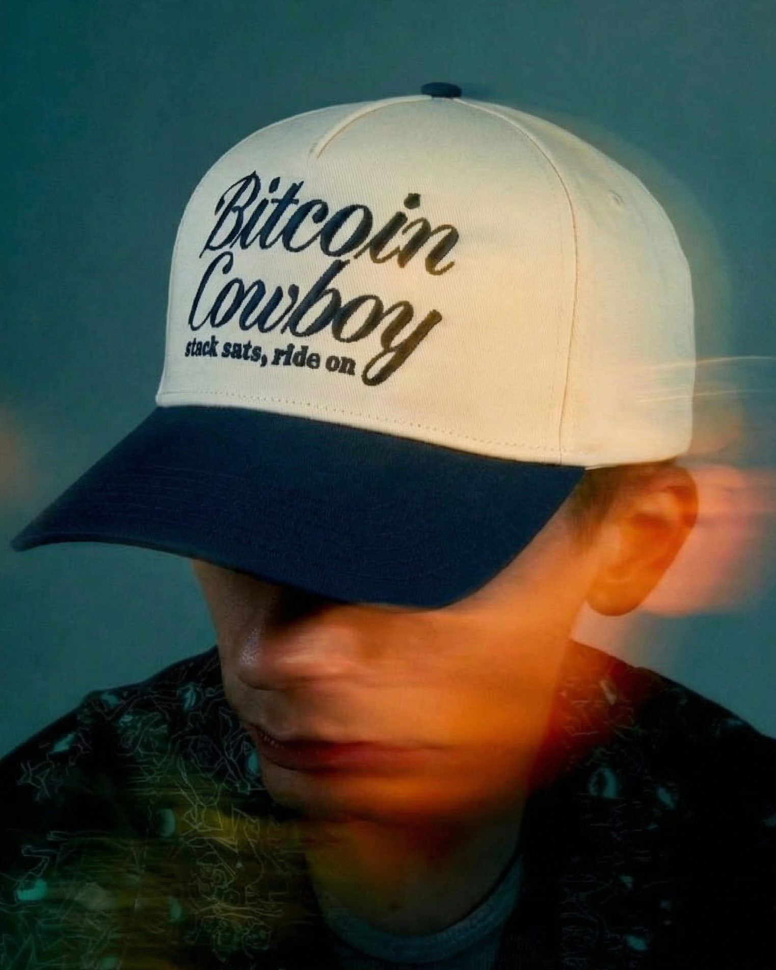Bitcoin Cowboy - Midnight Workwear Blue/Bone