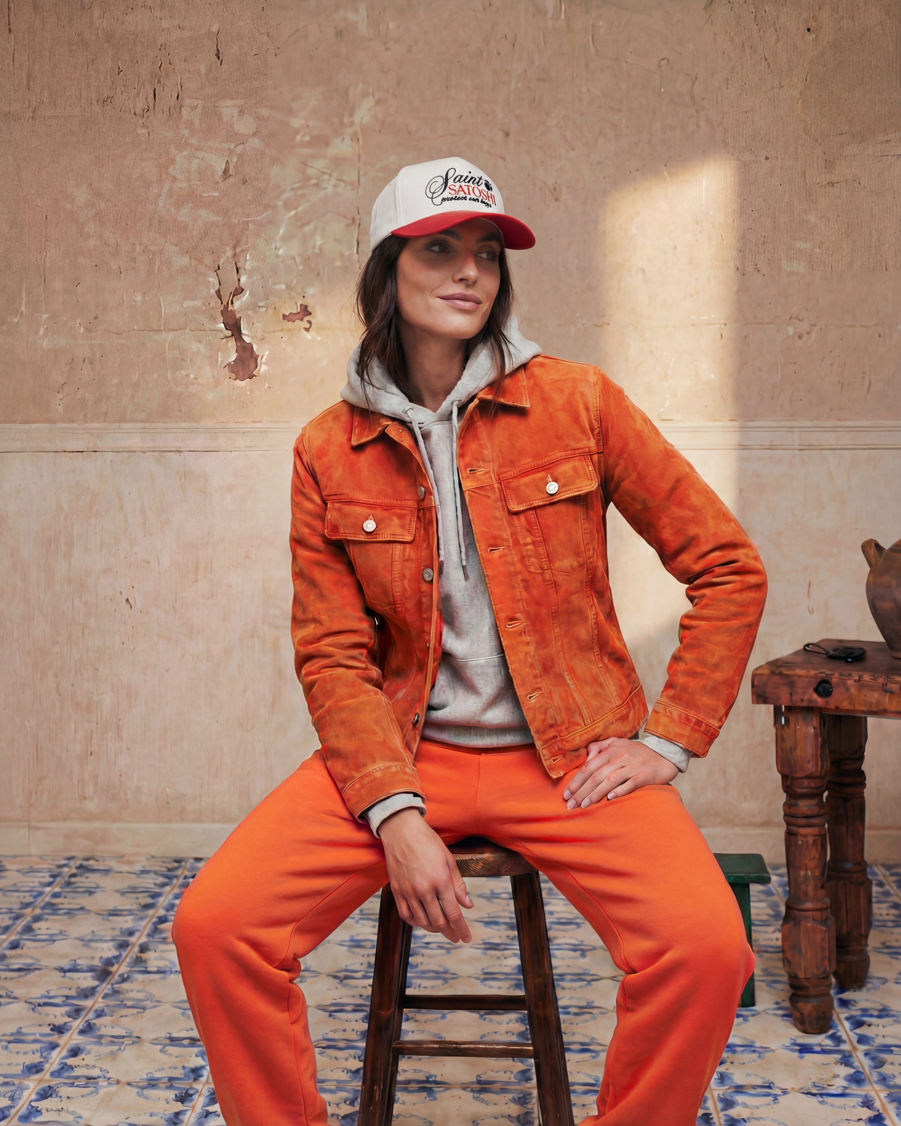 Saint Satoshi - Signal Red/Bone