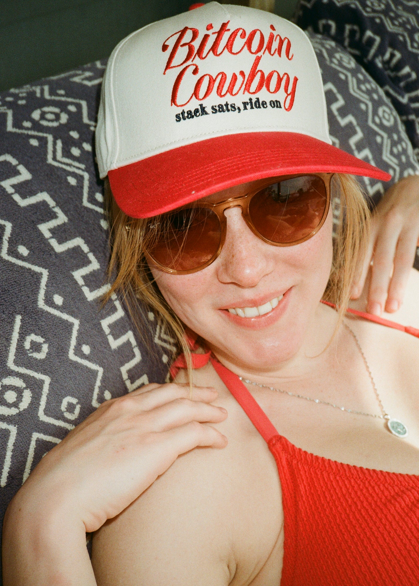 Bitcoin Cowboy - Western Signal Red/Bone