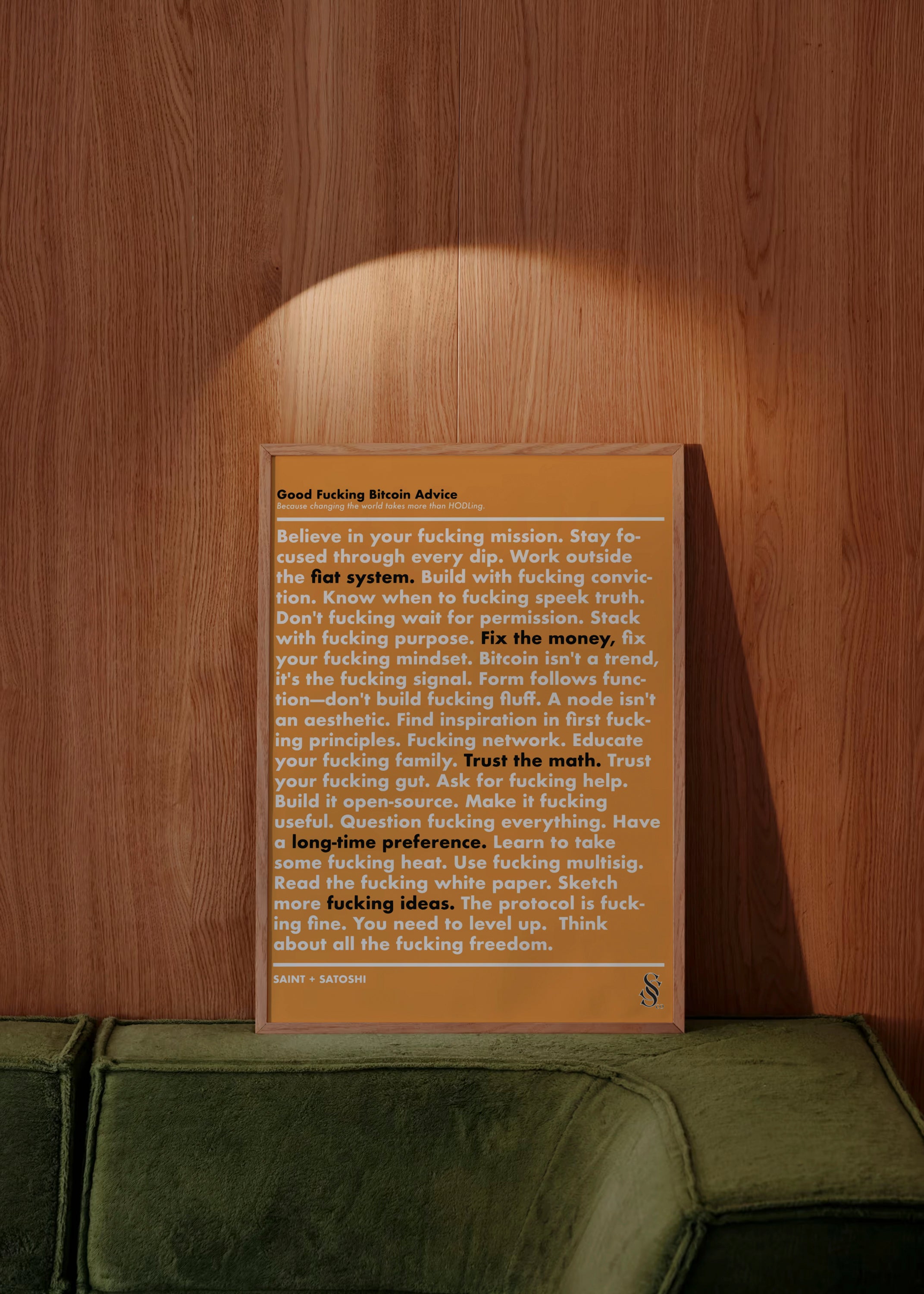 Good Fucking Bitcoin Advice Poster