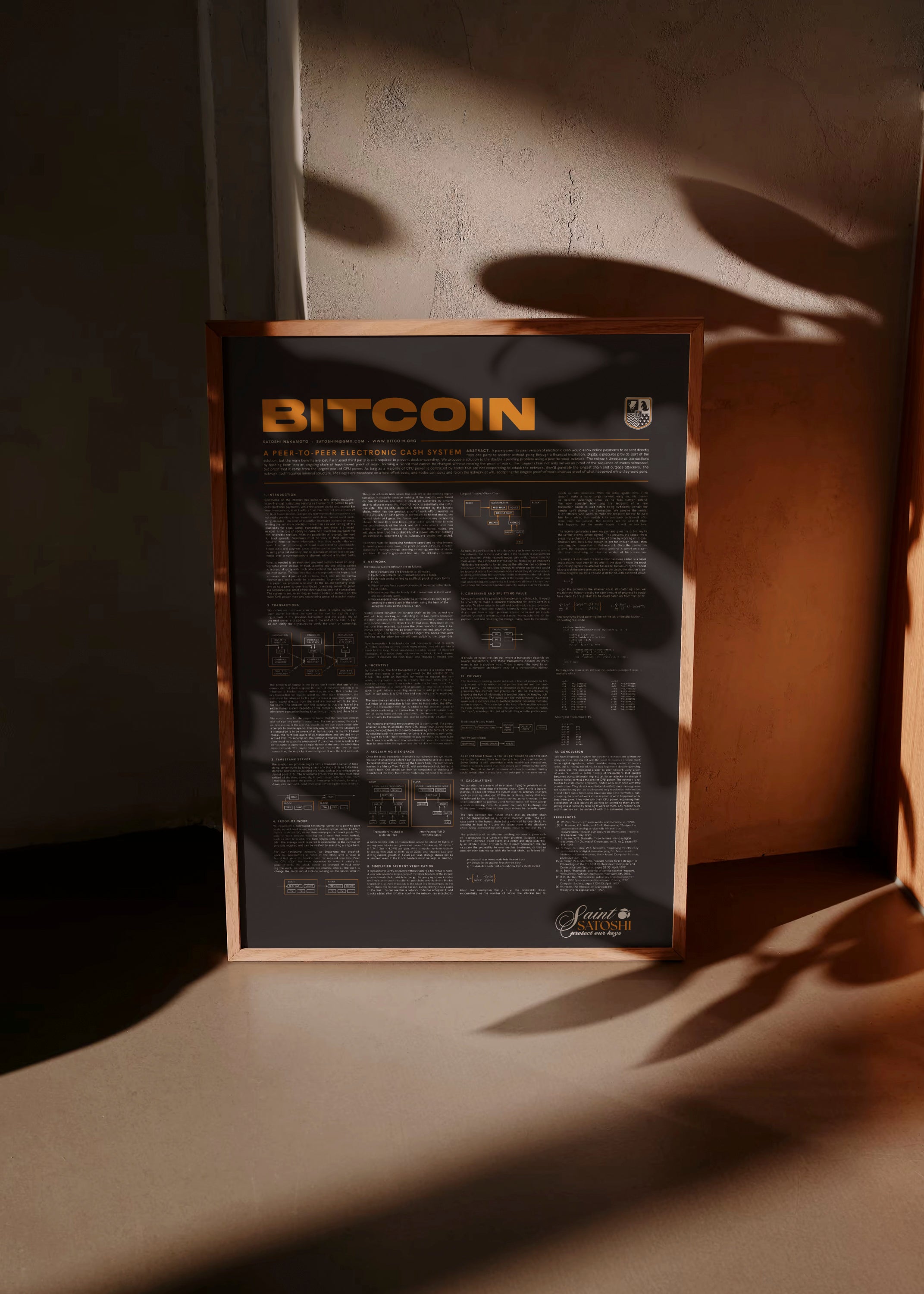 Bitcoin Whitepaper Poster – Satoshi Nakamoto’s Original Vision
