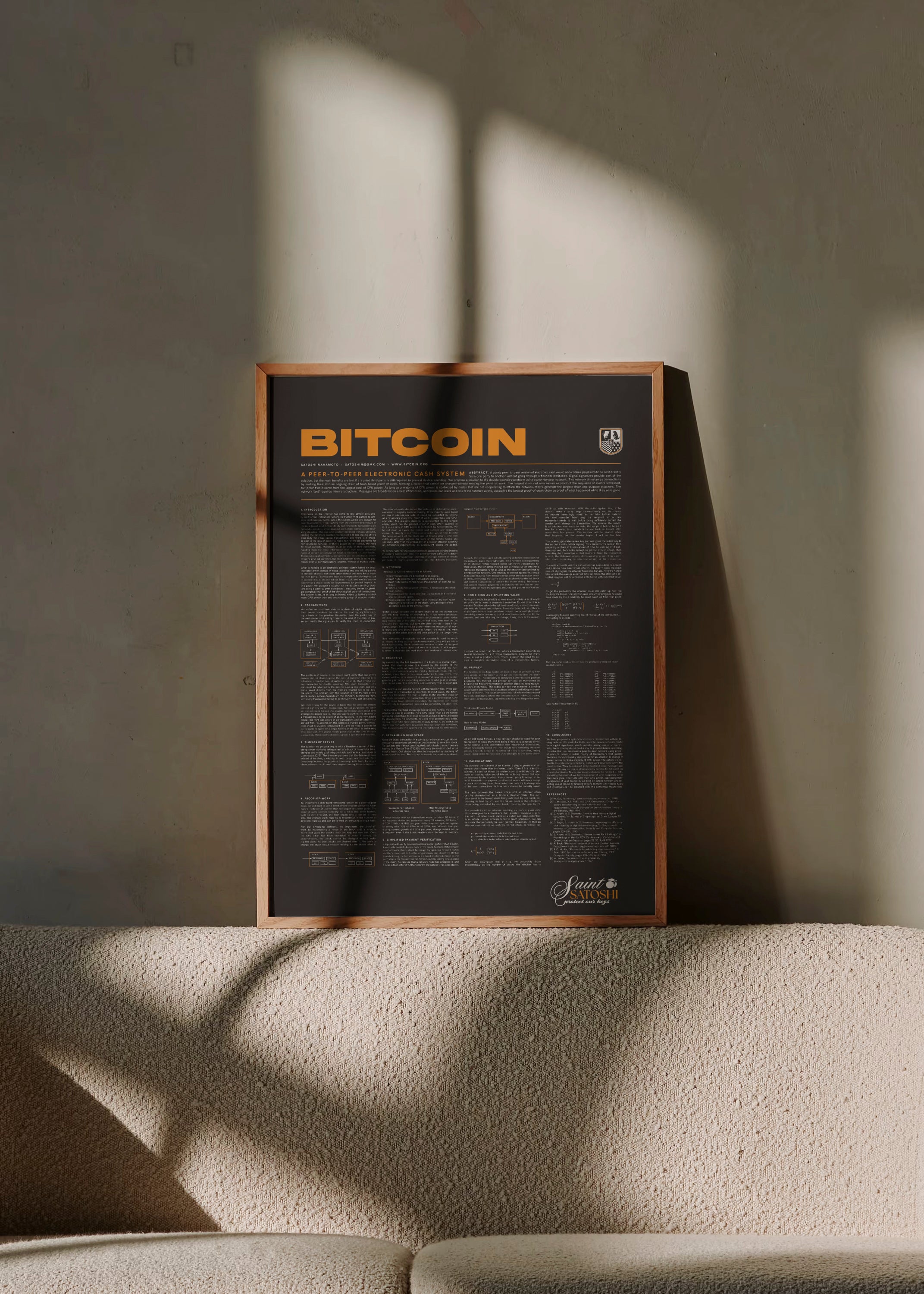 Bitcoin Whitepaper Poster – Satoshi Nakamoto’s Original Vision