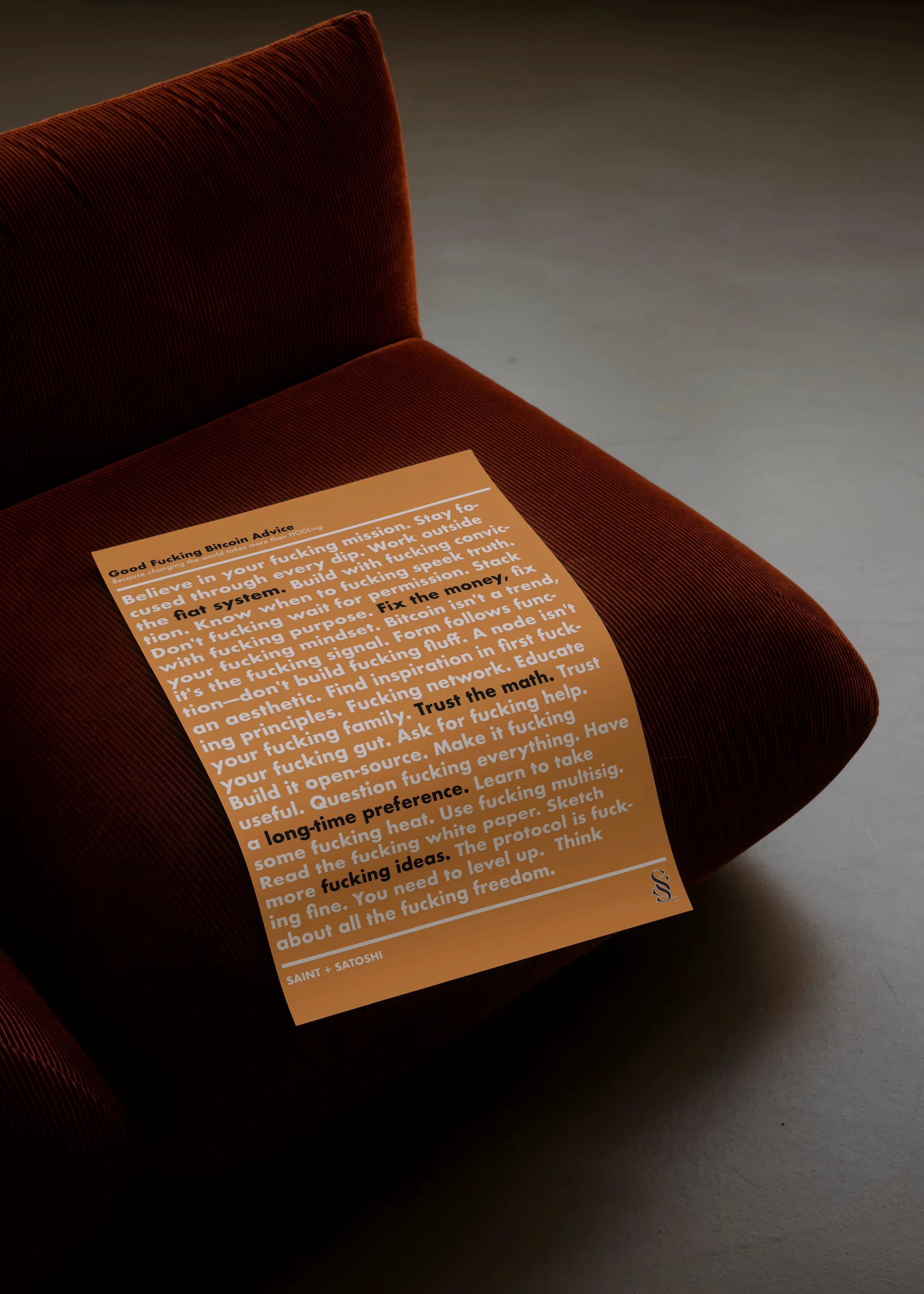 Good Fucking Bitcoin Advice Poster