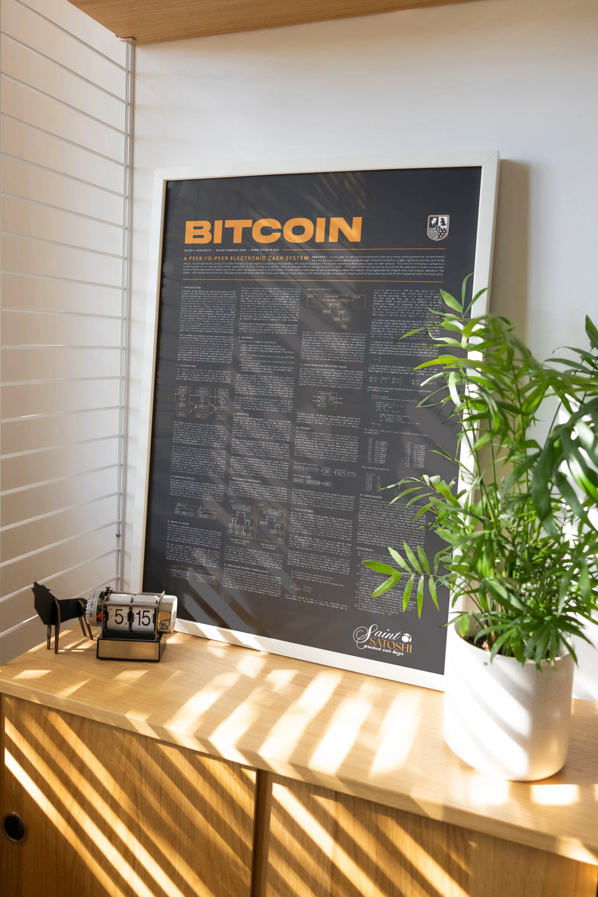 Bitcoin Whitepaper Poster – Satoshi Nakamoto’s Original Vision